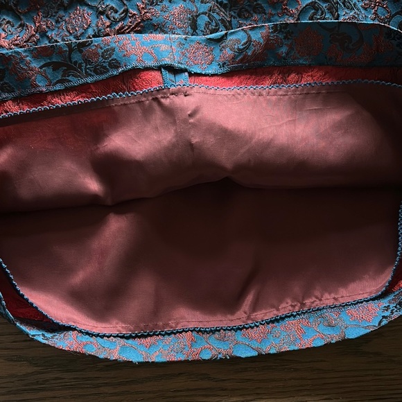 LEIFNOTES Anthropologie Paprika Brocade Blue Motif Strapless Dress Cruise Wear - Picture 7 of 8